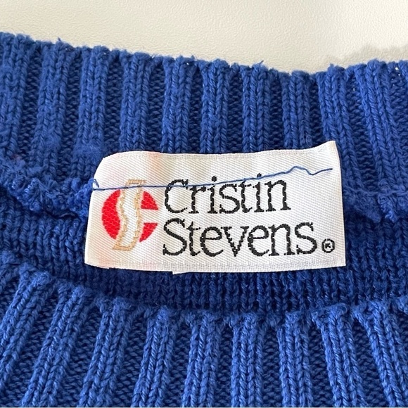 Vintage Cristin Stevens 80’s 90’s Floral Knit Short Sleeve Sweater Top - Picture 11 of 14